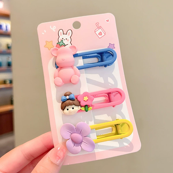 Little pink bear hairpin