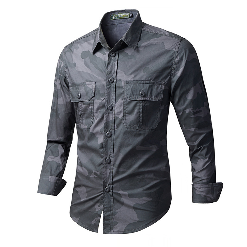 Nuevas camisas transfronterizas de manga larga de hombre primavera y otoño, chaqueta de ropa casual de jóvenes de mediana edad, chaqueta de camisa de moda
