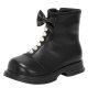 Girl's leather short boots children's Martin boots 2023 new baby autumn and winter fashion fleece-lined two cotton shoes