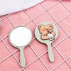 Cartoon small handheld handle, cute mirror, Korean style