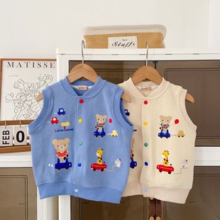 Children's Vest, Autumn 2025 Model, Vest for Boys and Girls, Baby Spring Outerwear Cotton Vest, Children's Vest with Color Matching