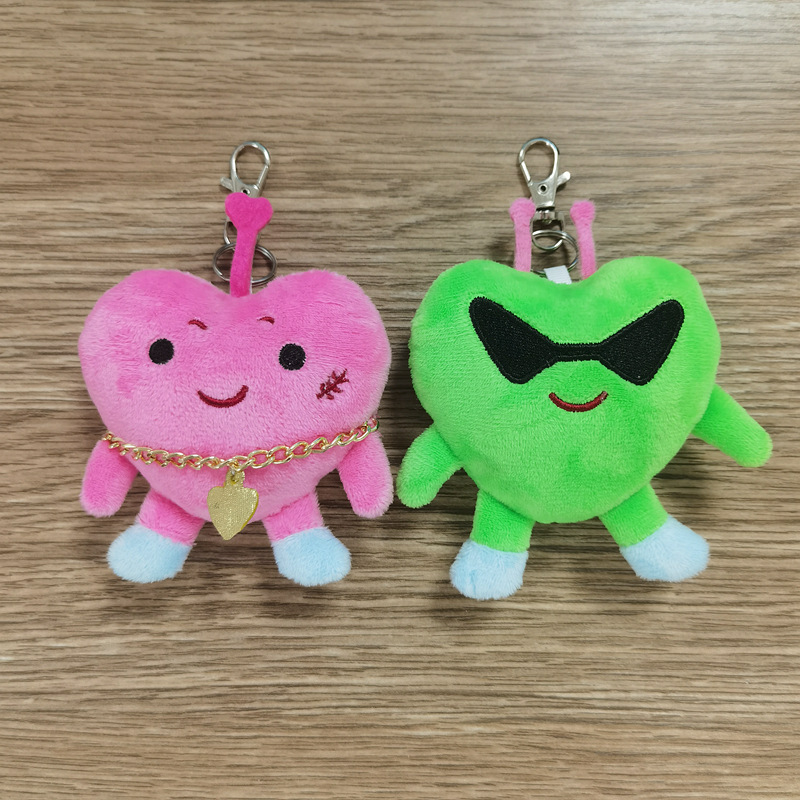 30g Weight Keychain Classification Cute Heart Shape PP Cotton Unisex Keychain