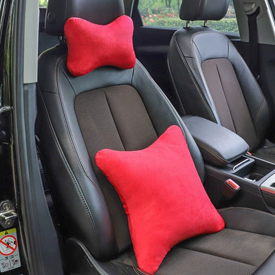 Headrest | Lumbar Support, Car Cushion, Pillow - red-headrest-lumbar-support