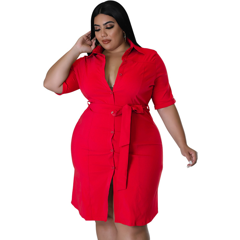 350g Weight Knee-Length Dress Length Type Short Sleeve Sleeve Length Shirt Dress Dresses Type Regular Sleeve Sleeve Type Polyester Fabric Type Mid Waist Waist Line Daily Occasion Shirt Collar Neckline Regular Fit Fit Type Solid Color Pattern Summer Season Button, Straps Design Casual Style Wholesale Casual Button Straps Solid Color Daily Shirt Collar Short Sleeve Shirt Dress