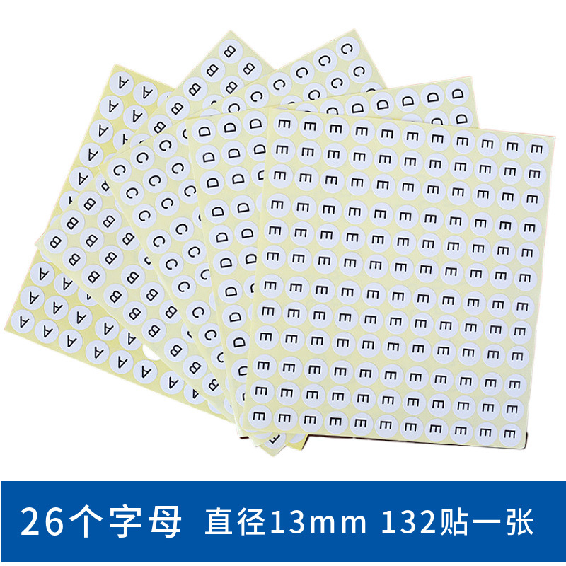 ABCD26 English Letter Sticker Diameter 13mm Serial Number Kindergarten Round Label Sticker