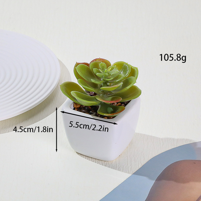 Simulación transfronteriza de porcelana floc de macetas pequeñas macetas verdes de mesa decoración ornamentos artesanías bonsai spot directo