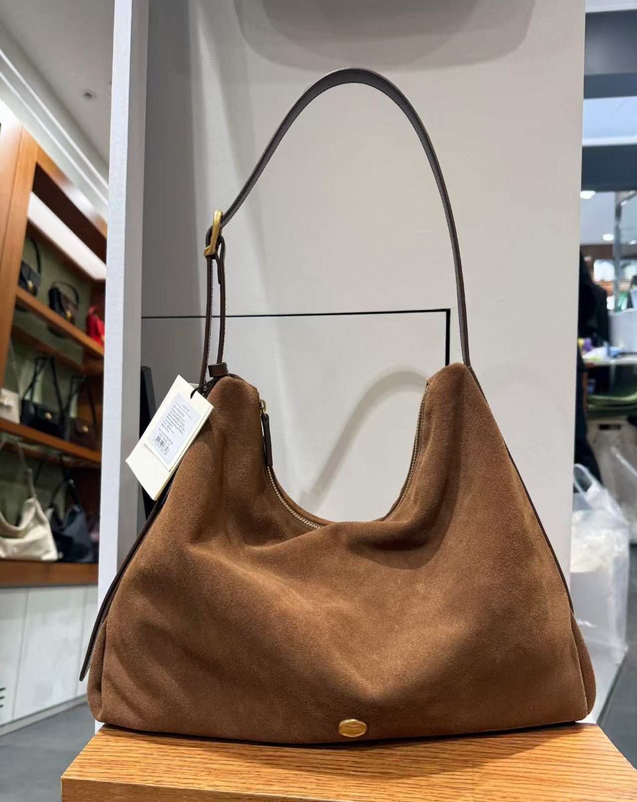 Korean Autumn/Winter New LEME Suede Tote Bag for Women Large Capacity Underarm Hobo Bag Versatile Shoulder Bag - Thumbnail 8