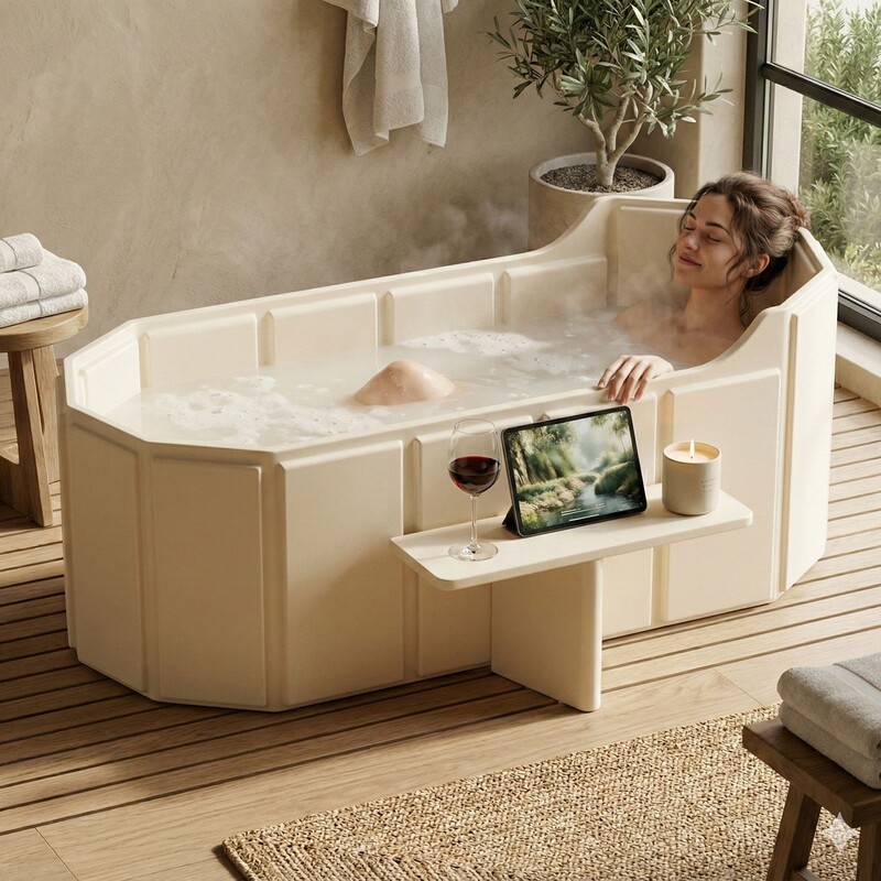 Cross-Border Folding Bath Tub for Full-Body Soaking, Adult Bathtub, Athlete Ice Therapy Ice Bath Tub, Home Use Bath Tub