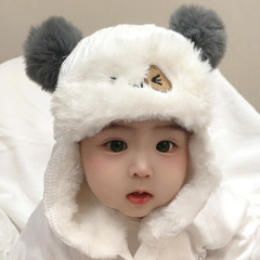 Baby hats for boys and girls in autumn and winter, Lei Feng hats, thickened and velvet, baby ear protection, warm, cute and super cute.