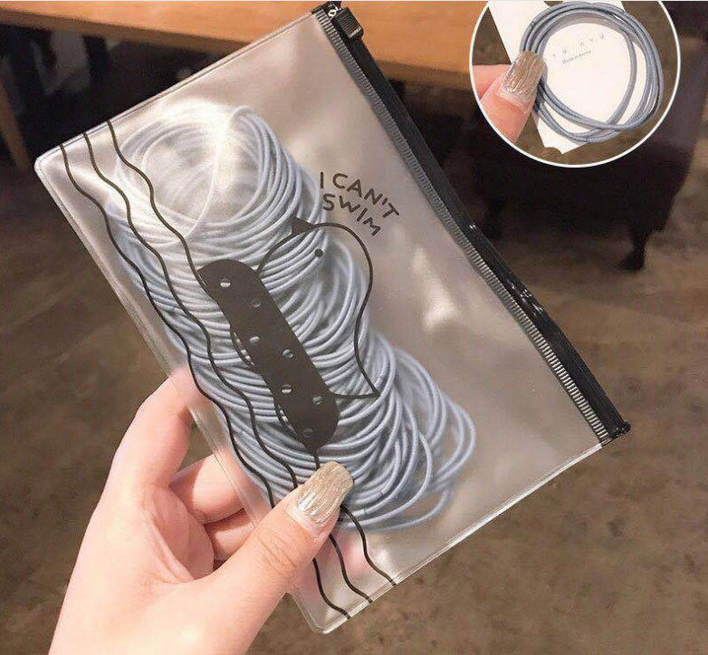 Estilo coreano simple cuerda de pelo de la muchacha de alta banda de goma elástica bolsa de aves banda de pelo sin costura básica cuerda de pelo tocado banda de pelo