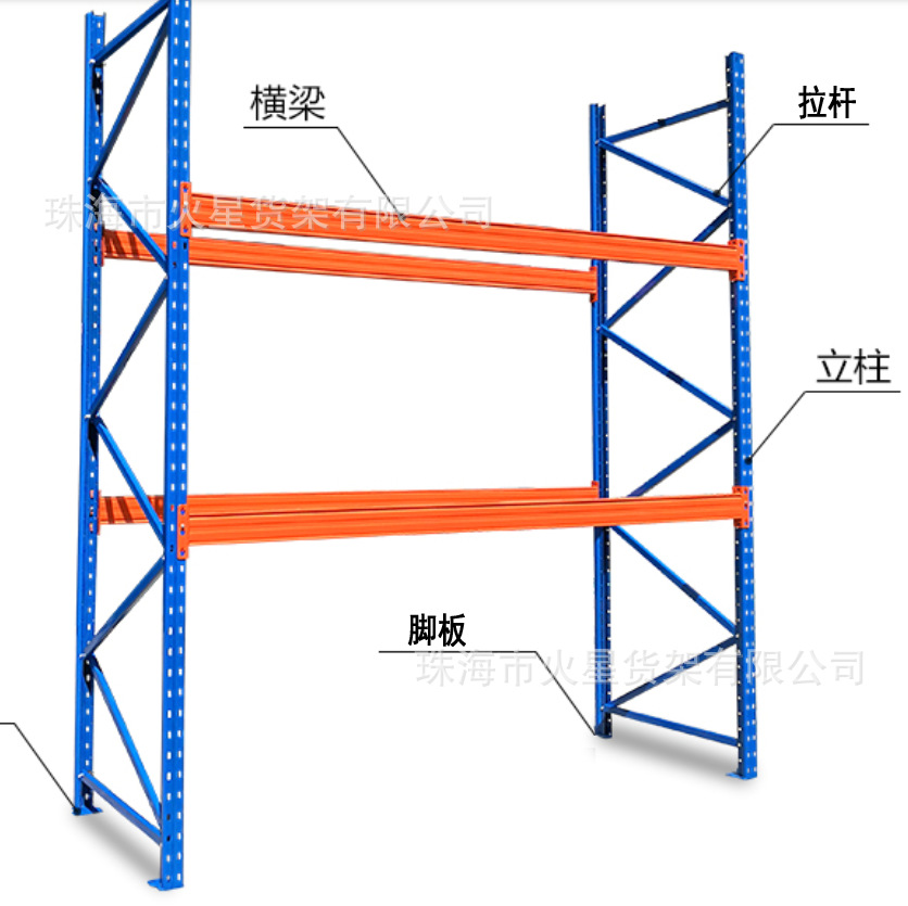 仓储货架重型货架横梁货架托盘货架叉车货架瓷砖货架层载重3吨