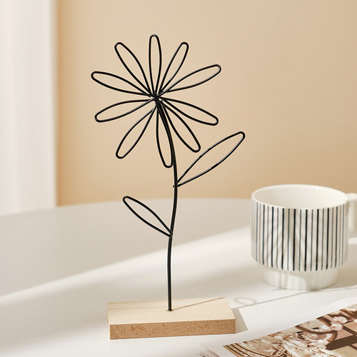 Nordic INS-style iron flower ornament creative home desk accessory entrance cabinet metal craft