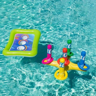2025 New Cross-Border 2 Sets of Inflatable Pool Ball Throwing Game Combination Set, Including Ring Cross-Border