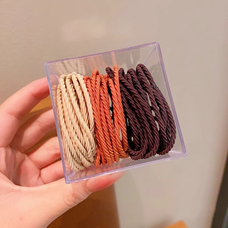 Alta elasticidad y durabilidad banda de goma simple cuerda de cabello de mujer corda de cabello de verano temperamento de cola de caballo color no daña anillo de cabello