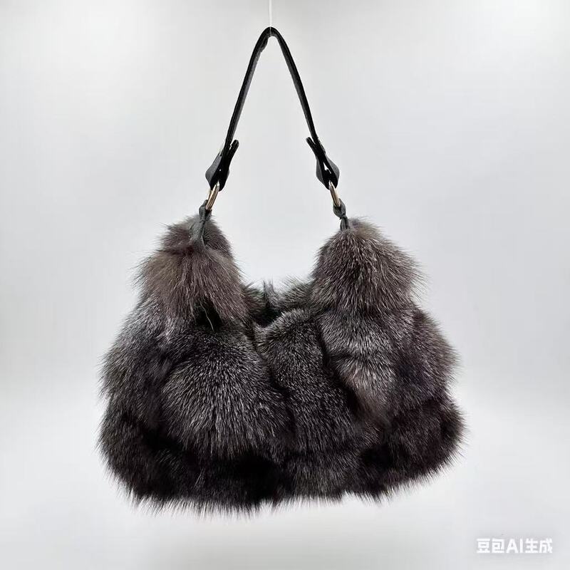 European and American Style Fur Handbag, Large Capacity Shoulder and Crossbody Bag for Autumn and Winter, 7-Day No-Questions-Asked Return Policy