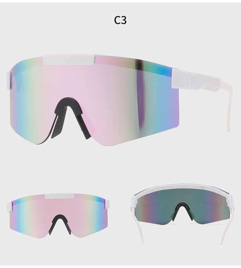 90g Weight Half Frame Glasses Structure Sunglasses Classification Tac, UV400 Protection Lens Material Biker Glasses Style Travel, Fishing Occasion All Seasons Season Unisex Gender Grey, Black Color Exaggerated Punk Streetwear Color Block Tac UV400 Protection Biker Half Frame Sports Sunglasses 8