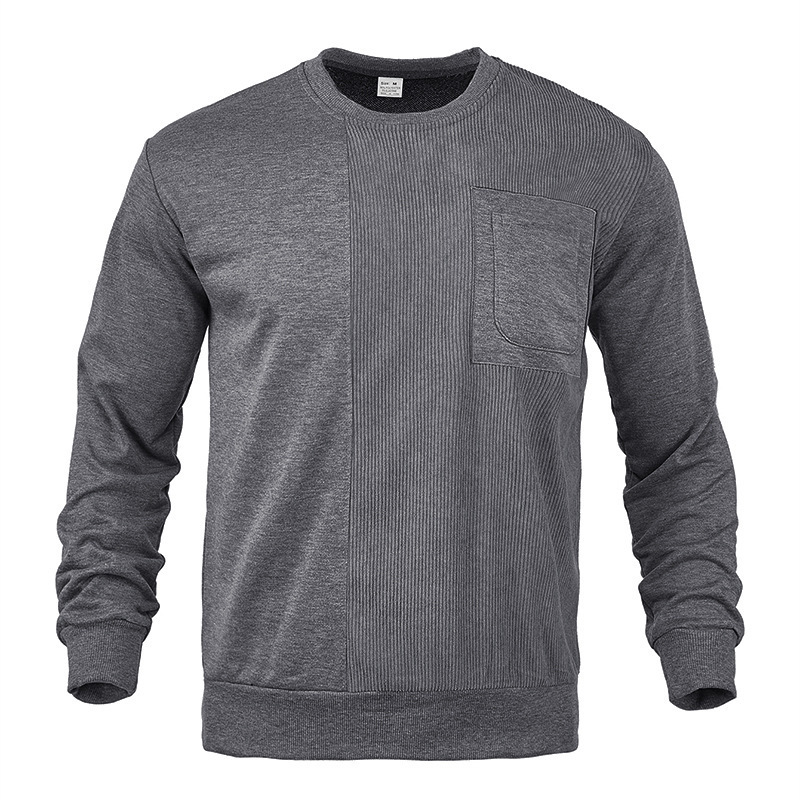 Transfronterizos Europa y América Amazon otoño y invierno estilo americano de alta calle Amei T-shirt cordillera empalmado cuello redondo hombre camiseta casual
