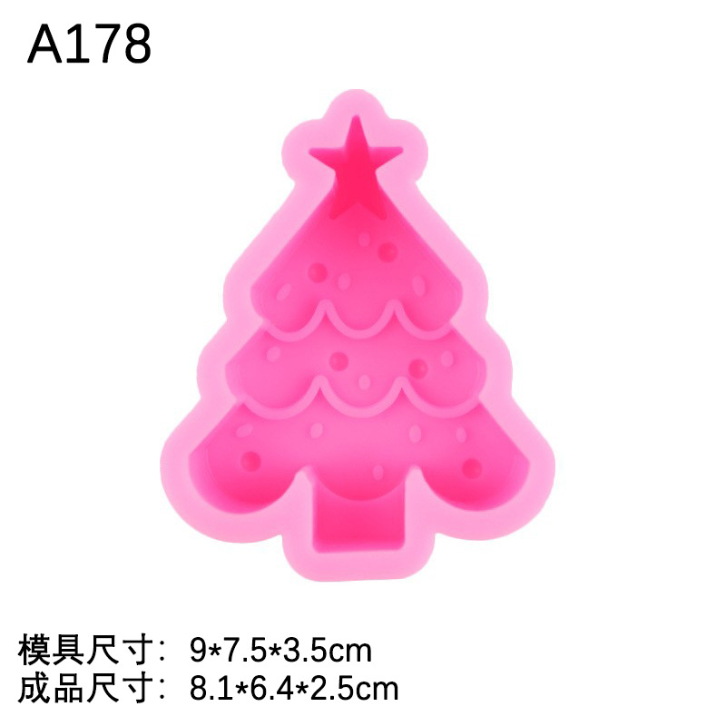 Navidad serie 3D estéreo Gingerbread Hombre árbol de Navidad molde de silicona Flip azúcar pastel decoración chocolate