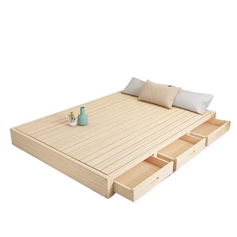 Tatami de madera sólida para proteger la cintura de 1 metro cama de hotel sin respaldo 1.2 estilo japonés moderno y simple 1.5 marco de cama