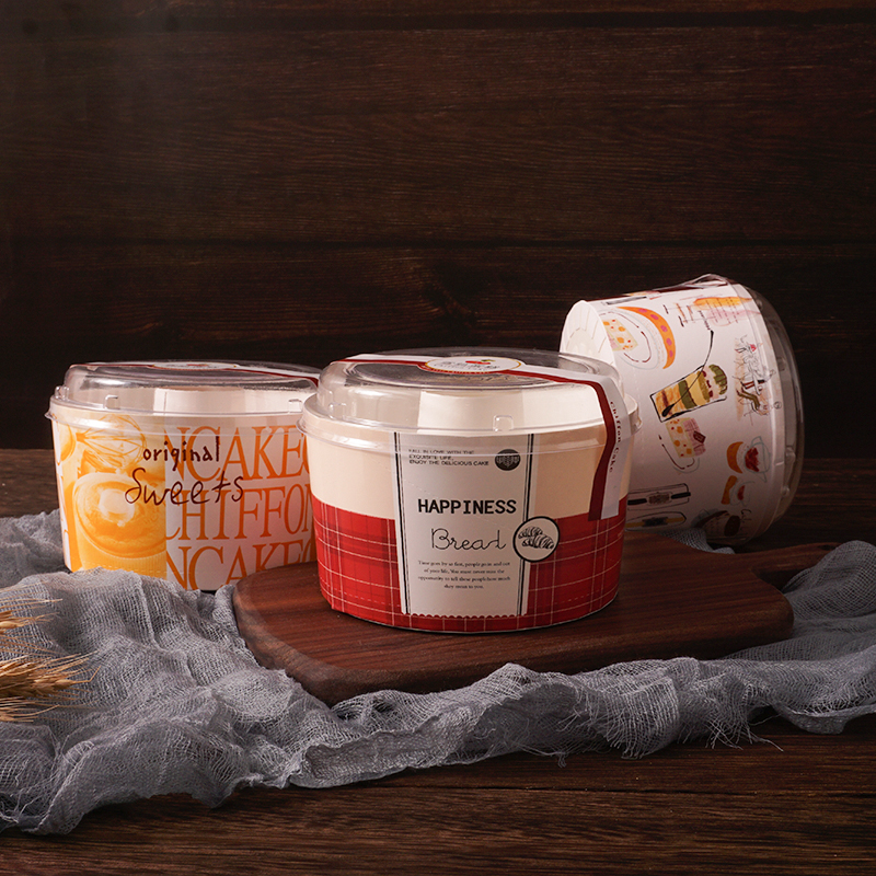 Chifeng molde de taza de pastel hueco 4 pulgadas 6 pulgadas 8 pulgadas chimenea taza de chapa de papel taza de chiffon con tapa al por mayor