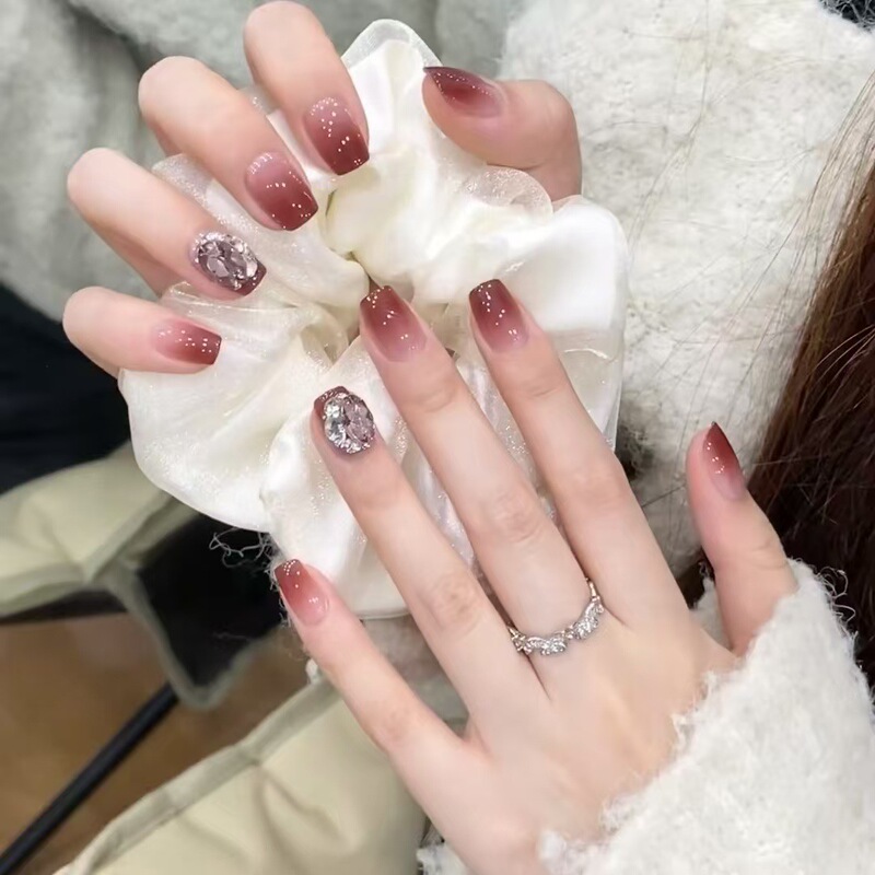 Short Gradient High-grade Flash White Wear Armor Simple Gentle Nail Patch Removable Finished Armor