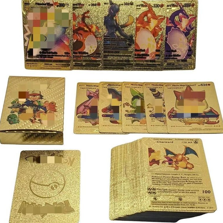 跨神奇境宝贝宝口袋可梦怪兽金卡银卡闪光卡皮卡丘|undefined