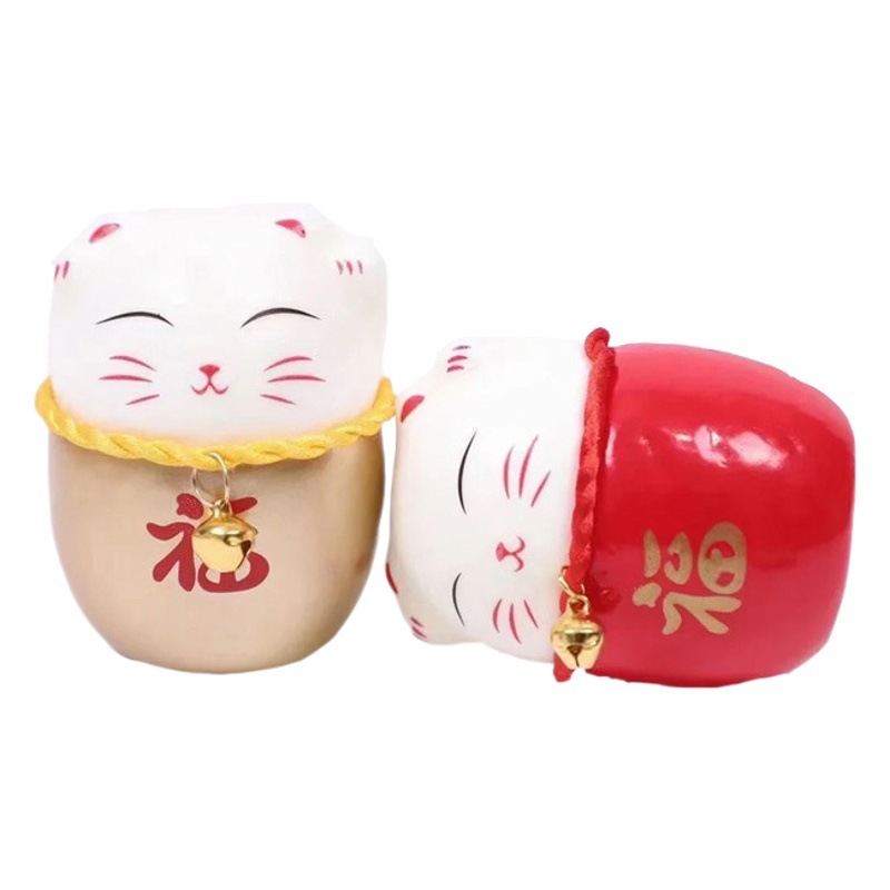 Año nuevo espuma afortunado gato adornos de víspera de año nuevo flor bendición barril adornos colgante fortuna gato accesorios DIY material paquete