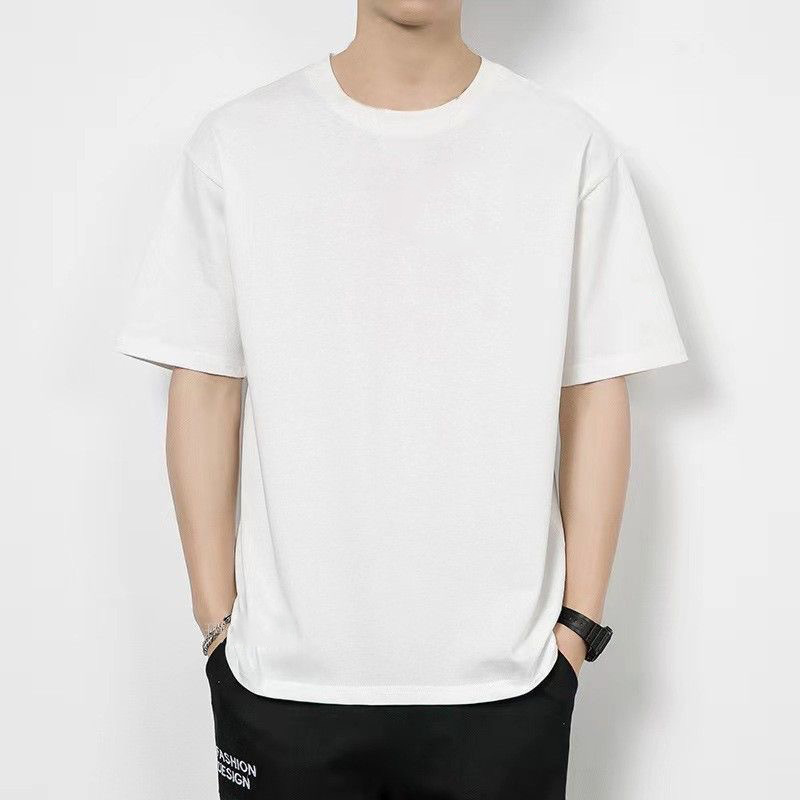 La moda nacional carta delgada cuello redondo Camiseta de manga corta camiseta de los hombres de moda corta de moda todo partido ropa superior casual camiseta de los hombres