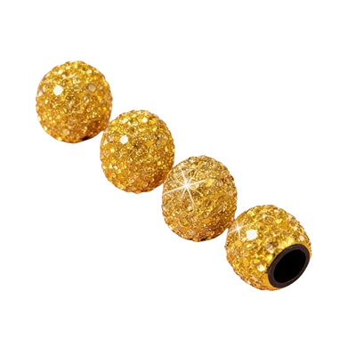 Caps with Rhinestones, Ceramic Full valve - lemon-yellow-diamond-4-pack