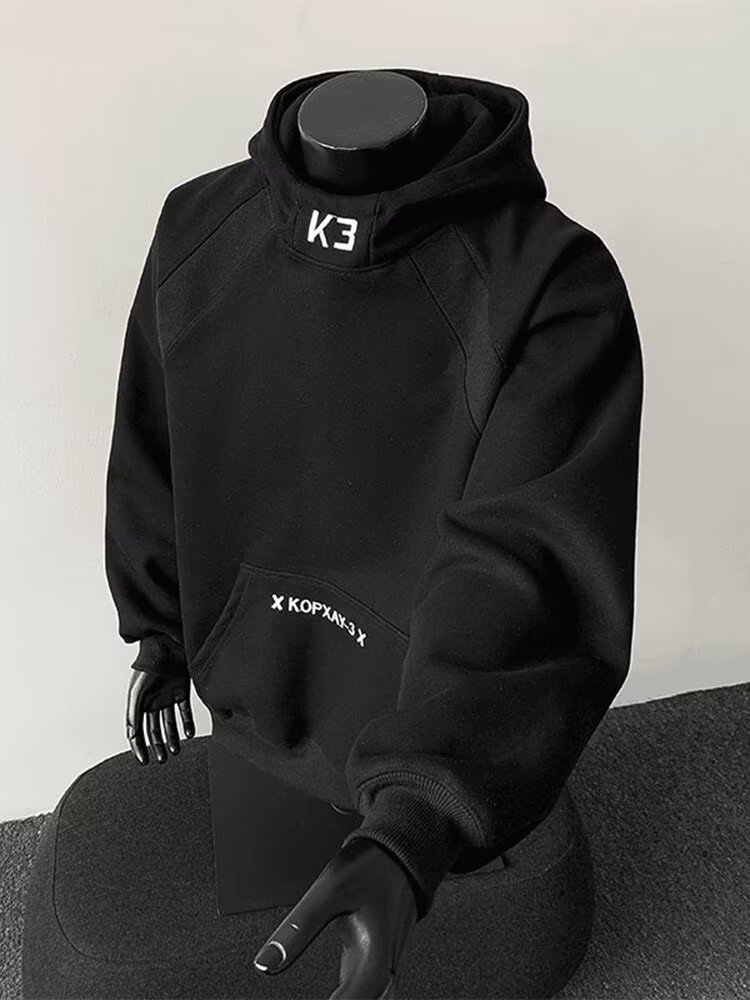 Unisex Heavyweight Hoodie – Oversized Embroidery Streetwear Pullover (Black/Navy/Heather, M-2XL)_viptrois.com