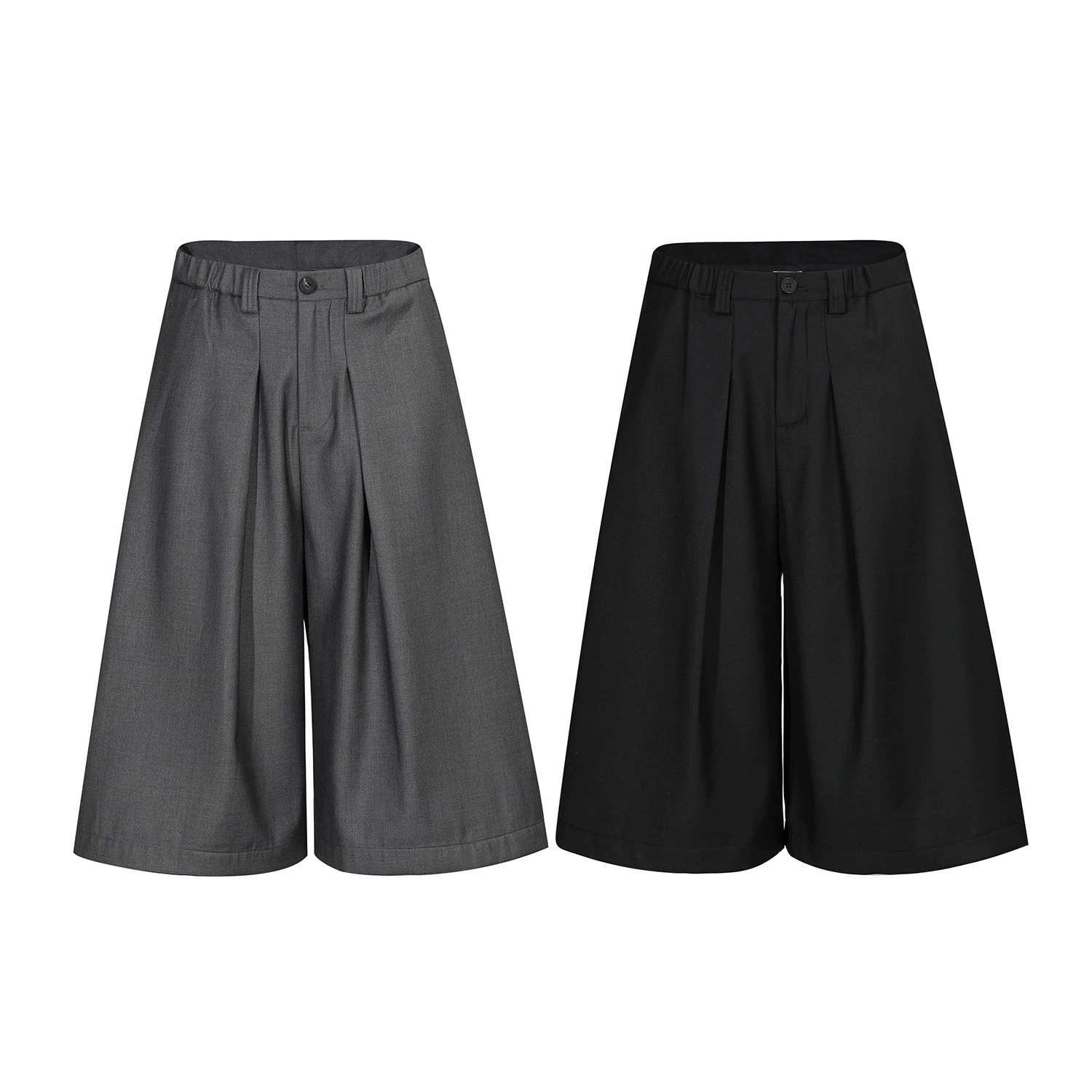 Американская ретро-модель unisex D2509 с trendy складчатым дизайном, мужские свободные три четверти шорты