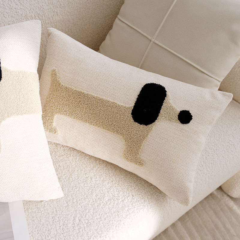 Cute de dibujos animados cachorro funda de almohada de tira larga habitación de los niños almohada larga con núcleo original simple cojín de sofá animal