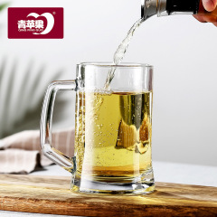 Turkish style beer glass with handle, large beer mug, household heat-resistant tea cup with logo printed