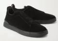 All black cow suede