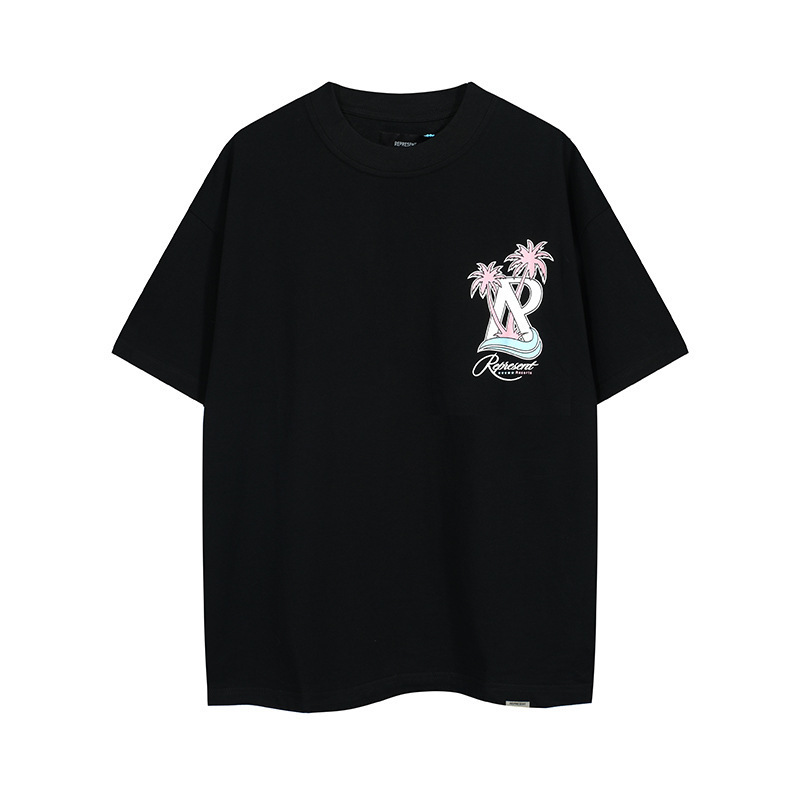Represrep杜賓犬水洗いして古いアメリカのファッションブランドのヴィンテージのレトロなサメの半袖のtシャツの男をします。|undefined