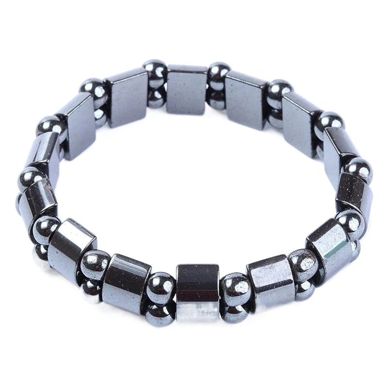 Pulsera magnética elástica con cuentas simples popular de Amazon, pulsera de cuentas negras para parejas, éxito de ventas en Europa y América