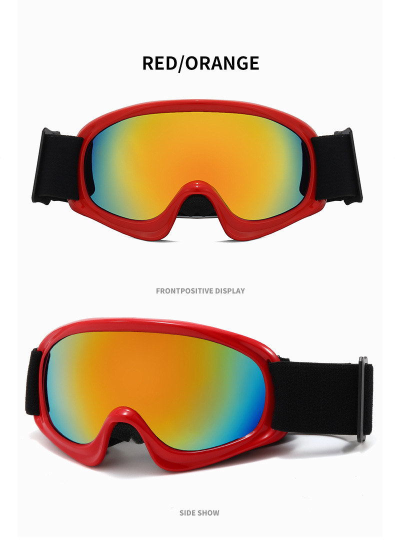 Yeni açık hava spor güneş gözlükleri, rüzgar geçirmez gözlükler, şık ve renkli çocuk kayak gözlükleri_voghion.com