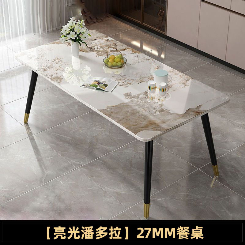 Los fabricantes de mesas de comedor de pizarra de roca modernas y simples suministran mesas de comedor rectangulares de apartamentos pequeños para el hogar, mesas de comedor de pizarra de roca al por mayor