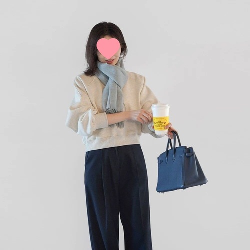 Women's Fleece-Lined Simple Solid Oat Color Crew Neck Hooded Sweatshirt for Commuting Long-Sleeved Round Neck Pullover Loose Batwing Sleeve Top