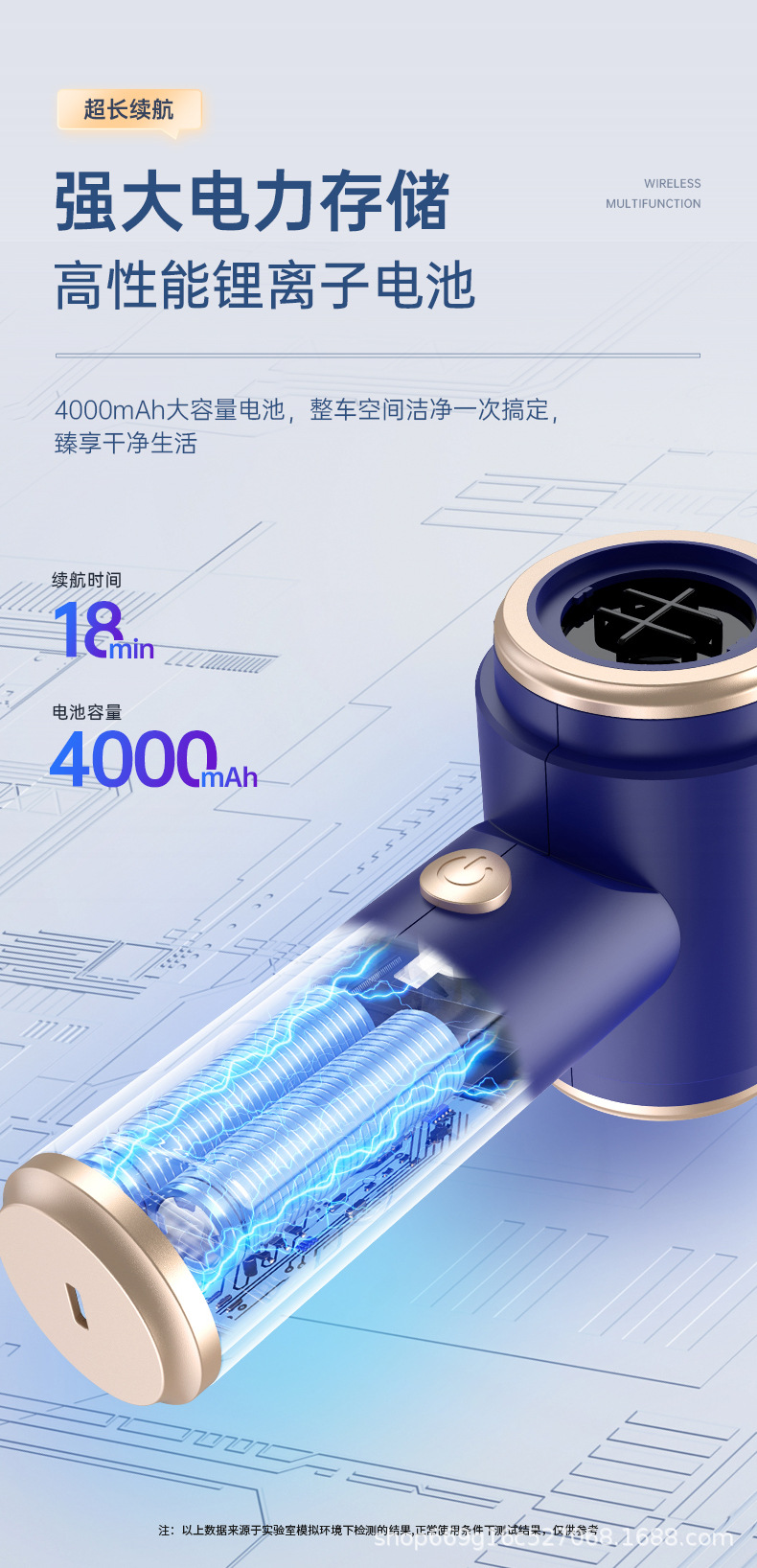 Multifunctional Portable Handheld Wireless Dust Blower with High Suction Power for Car and Home Use, Integrated Suction and Blowing Car Vacuum Cleaner