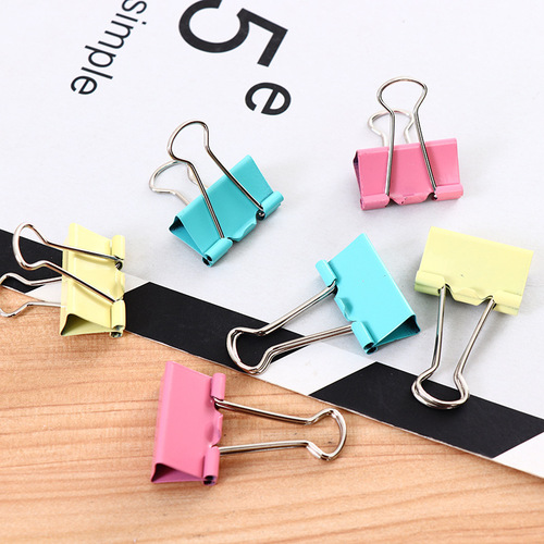 Binder clip, large color multi-functional fishtail clip, medium swallowtail clip, ticket clip, office stationery fixed organizer clip