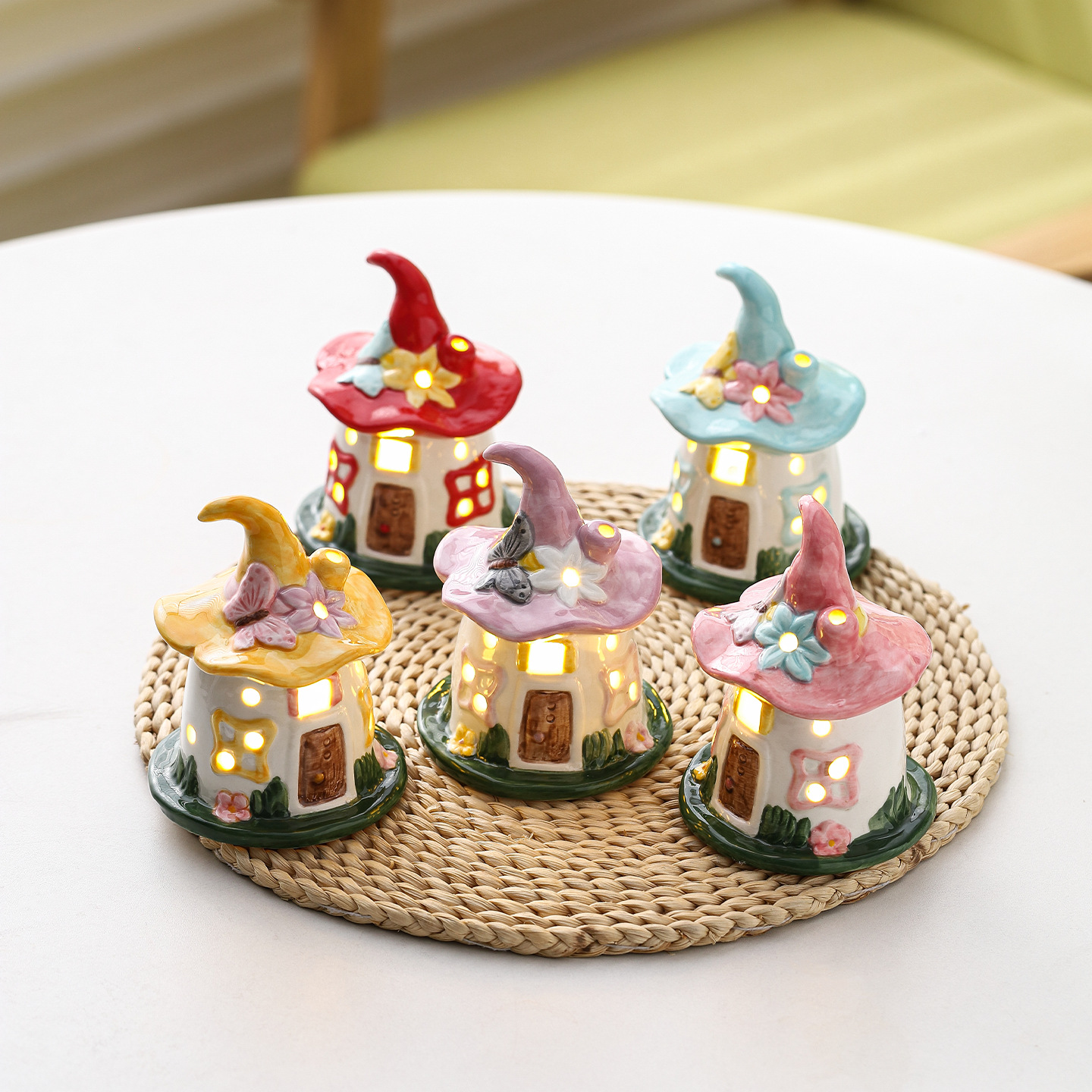 Magic House Night Light Birthday Gift Female Ceramic Atmosphere Bedside Lamp Cute Children's Bedroom Sleep Light Ornament