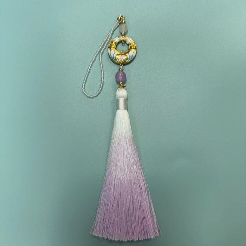 Chinese style crystal rope tassel hanging spikes, Mid-Autumn Festival limited edition, good flowers, full moon, gradient tassel car hanging, pressed placket, Hanfu and other accessories