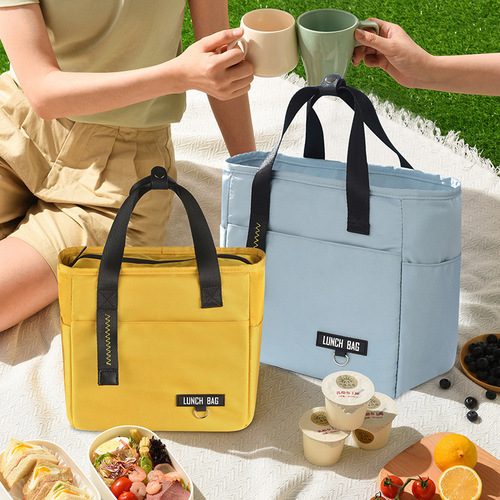 PEVA insulated lunch bag, simple and fashionable portable lunch box storage bag, travel picnic lunch bag manufacturer wholesale