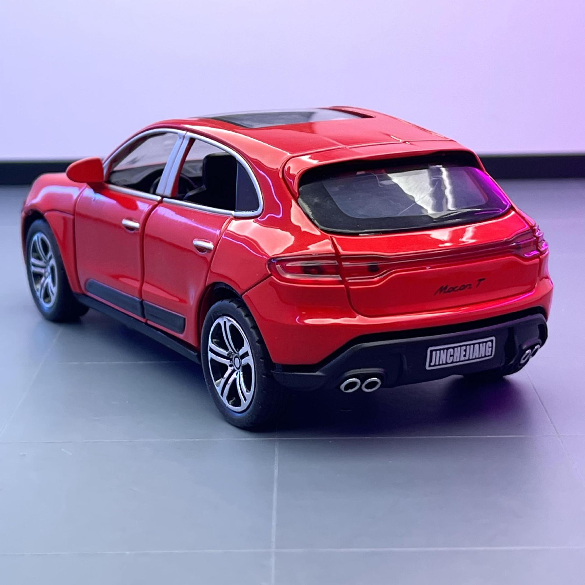 Lijiaxin simulación modelo de coche de aleación 1 a 32 ahorro de tiempo Macan con sonido y luz tirar de juguete modelo de vehículo todoterreno