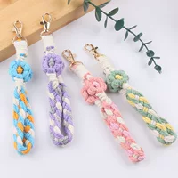 Creative strap for keys handmade, woven keychain, pendant, accessory, DIY, flowered