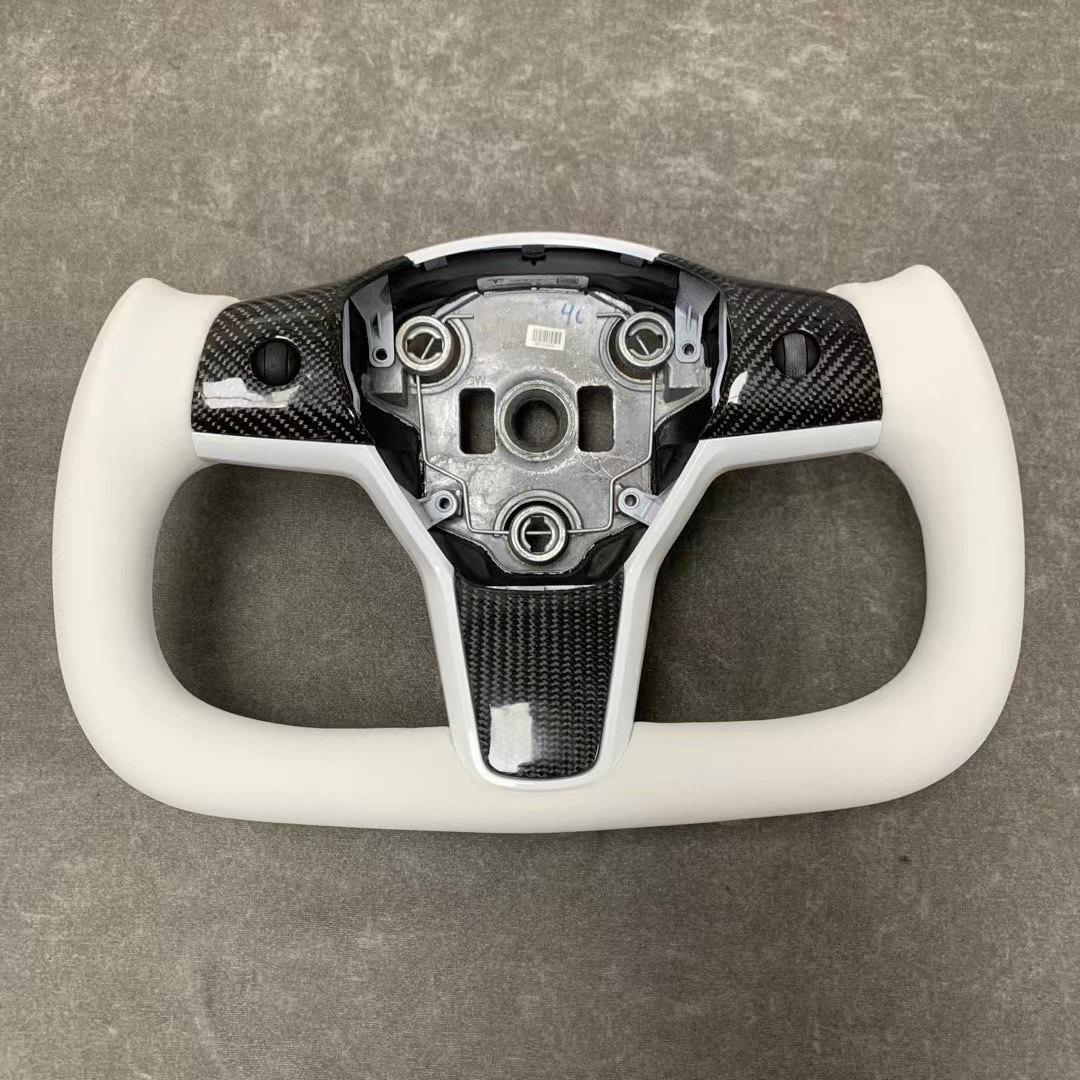 Aplicable a Tesla yugo volante fábrica modificado modelo 3/Y fábrica directa de fibra de carbono placa de aviones