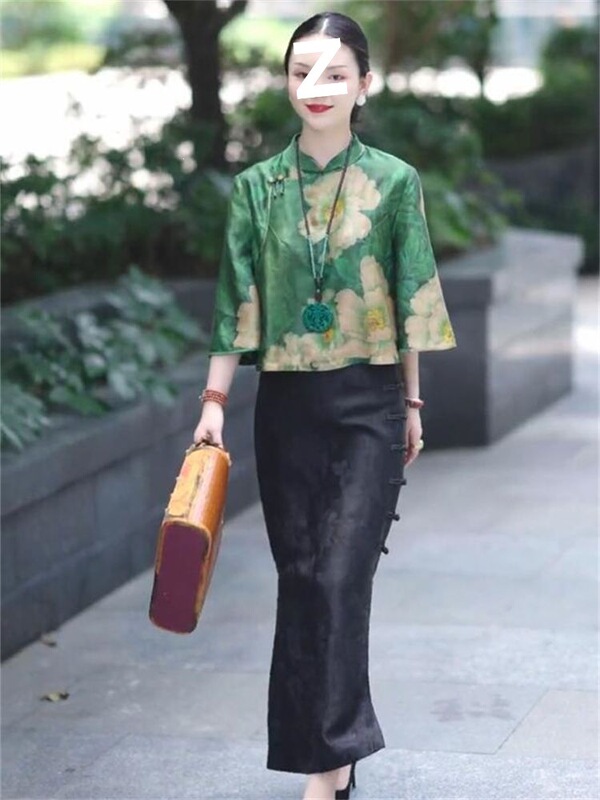 National Style Retro Elegant Fashion Fragrant Cloud Silk Outerwear Silk Blouse 2026 Spring New Peony Print Shirt for Women National Style Retro Elegant Fashion Fragrant Cloud Silk Outerwear Silk Blouse 2026 Spring New Peony Print Shirt for Women