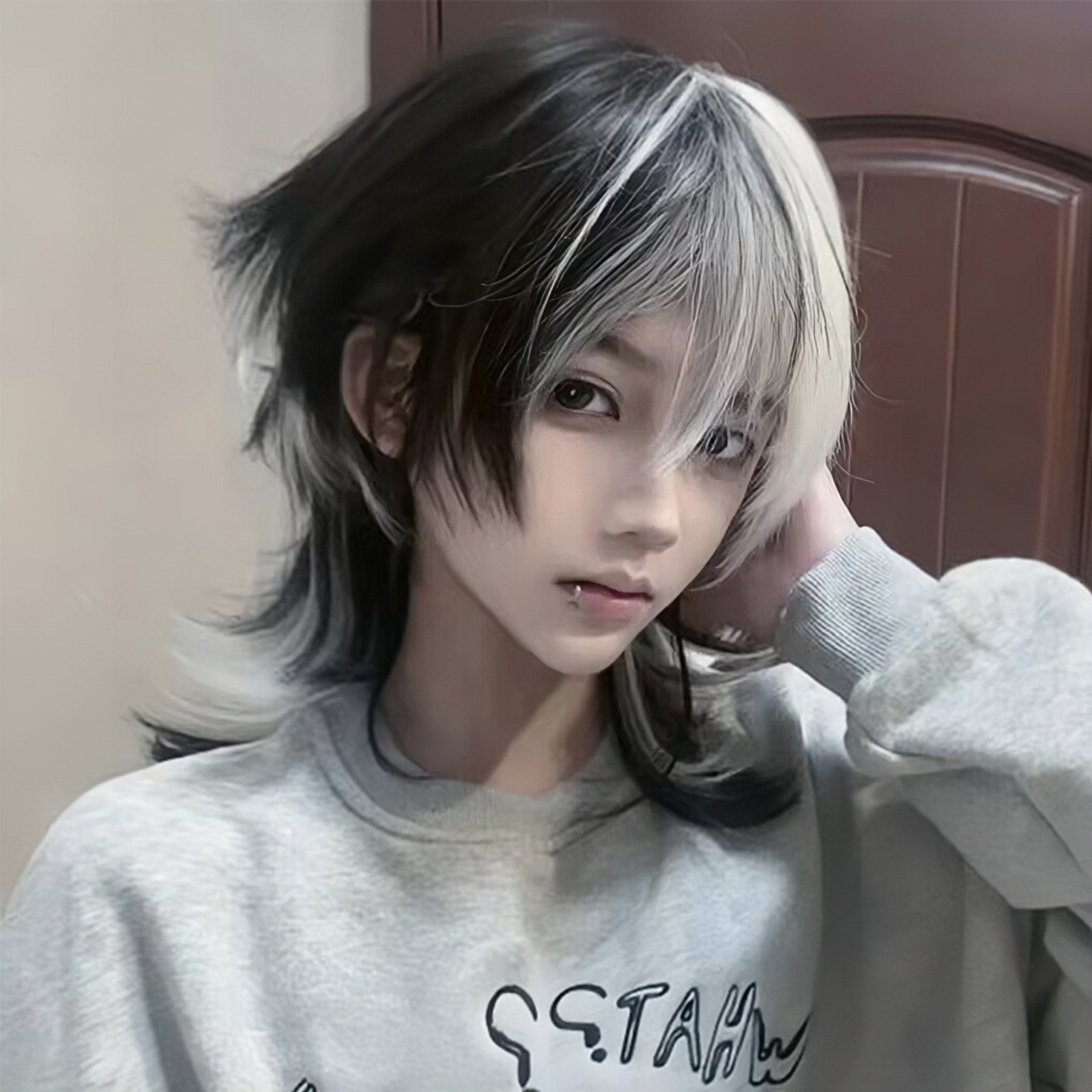 40cm [black and white highlights] free hair network