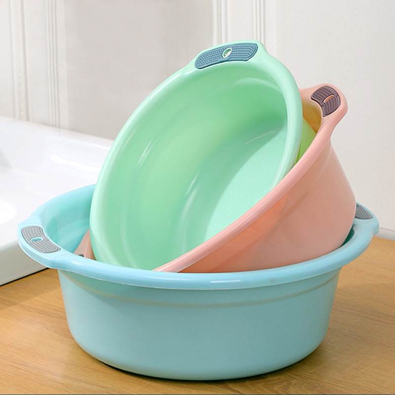 プラスチックの洗面器の家庭用の厚い洗面器の洗面器の洗面器の洗面器の学生の赤ちゃんの両耳の洗面器の卸売り|undefined